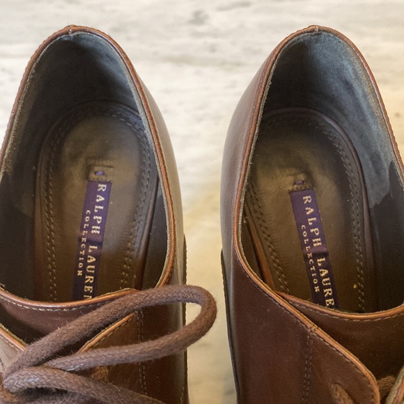 Ralph Lauren Purple Label Leather Heeled Oxfords - sz 38 - Picture 9 of 11
